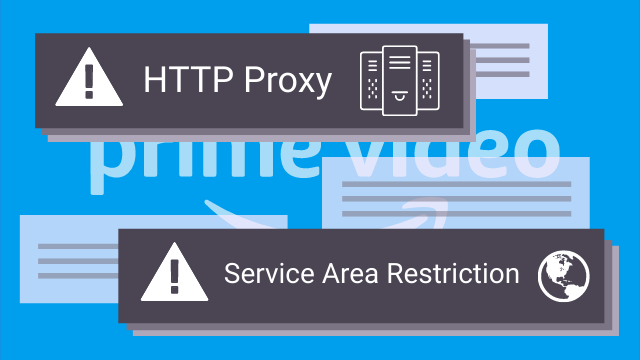 amazon prime blocking vpn: illustration with error messages representations