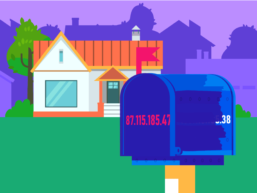 ocultar mi dirección ip: un buzón de casa con un número nuevo y pintura fresca que cubre el número antiguo